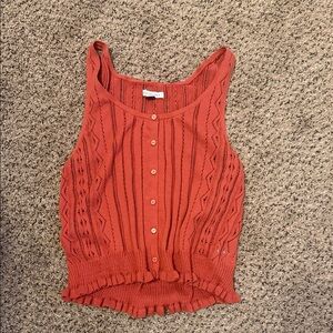 American Eagle Outfitters Orange Knit Tank Top
